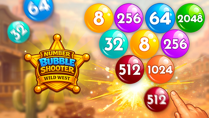 Number Bubble Shooter Wild West